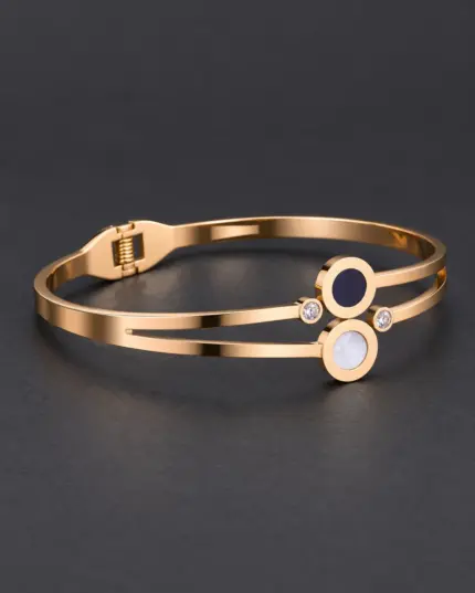 Dual-Tone Eclipse Cuff Bracelet