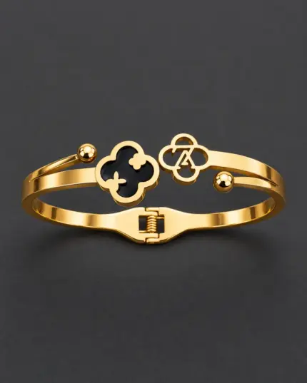 Golden Clover Duo Cuff Bracelet